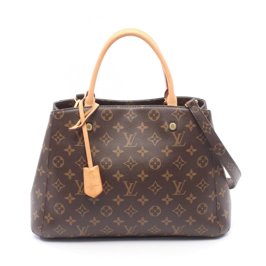 Louis Vuitton Montaigne MM Monogram 2-Way Handbag, Coated Canvas Leather, Women's, Brown, M41056: --- Catalog ---Category: SizeSize (HxWxD): 23cm x 35cm x 14cm / 9.05'' x 13.77'' x 5.51''Category: DesignType: HandbagColor: BrownGender: WomenMaterial: PVC , Coated canvas , Leather Category: General