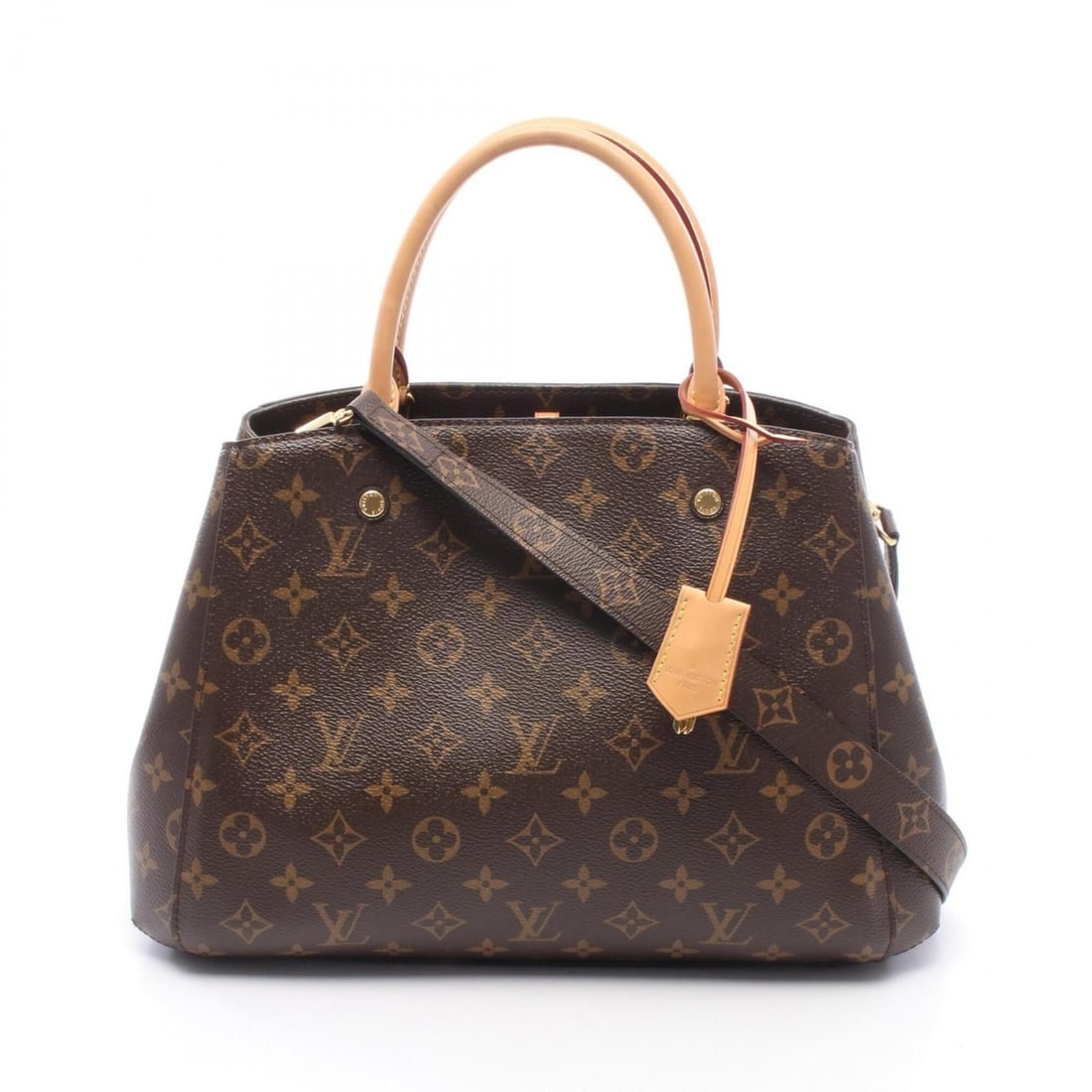 Louis Vuitton Montaigne MM Monogram 2-Way Handbag, Coated Canvas Leather, Women's, Brown, M41056: --- Catalog ---Category: SizeSize (HxWxD): 23cm x 35cm x 14cm / 9.05'' x 13.77'' x 5.51''Category: DesignType: HandbagColor: BrownGender: WomenMaterial: PVC , Coated canvas , Leather Category: General