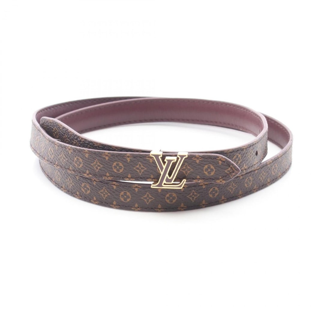Louis Vuitton Mini LV Enamel 15mm Reversible Leather Belt for Women, Bordeaux/Brown, M8866: --- Catalog ---Category: SizeWidth: 1.5cm / 0.59''Length: 74cm - 84cm / 29.13'' - 33.07''Category: DesignType: Standard beltColor: Bordeaux, BrownGender: WomenEmbellishment: AbrasionMaterial (Strap): 