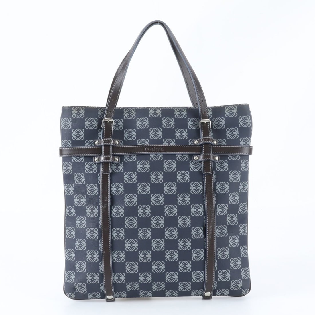Loewe Anagram Leather Tote Bag - Handbag/Shoulder Navy Blue Women's (1 of 8)