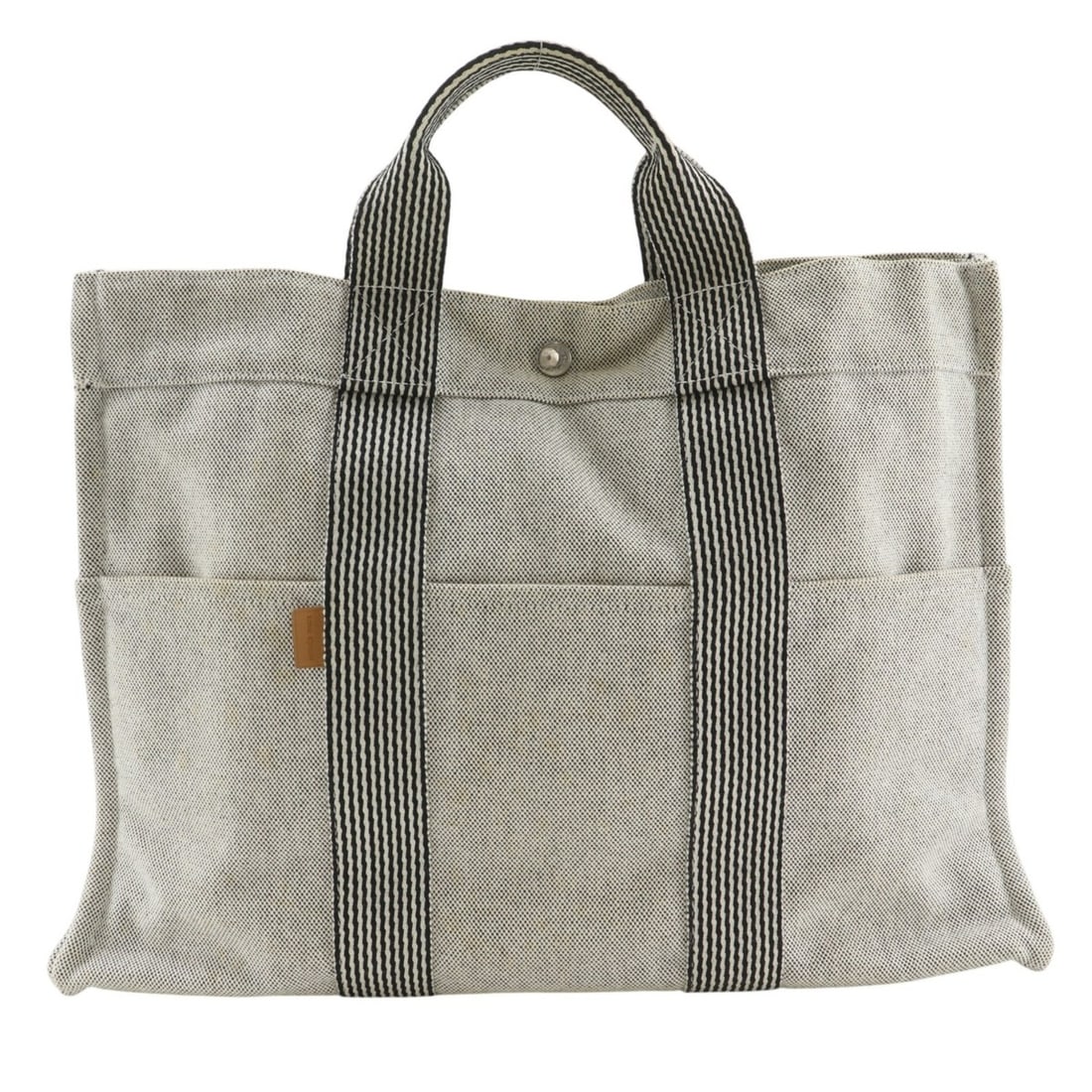 Hermes New Fourre Tout MM Handbag/Tote Bag, Canvas, Gray, A4 Size, Snap Button Closure, Unisex (1 of 17)