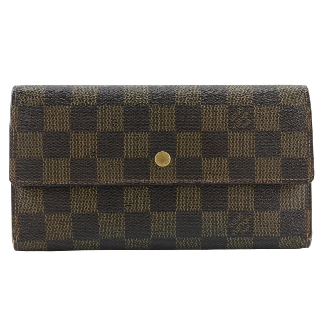 Louis Vuitton Porte Tresor International Tri-fold Long Wallet N61215 Damier Canvas 2006 Brown FL0076: --- Catalog ---Category: SizeWeight: 190g / 6.7oz.Size (HxWxD): 11cm x 19cm x 2cm / 4.33'' x 7.48'' x 0.78''Category: DesignType: Long wallet (bi-fold)Color: BrownGender: Unisex,Women,MenMaterial: Dam