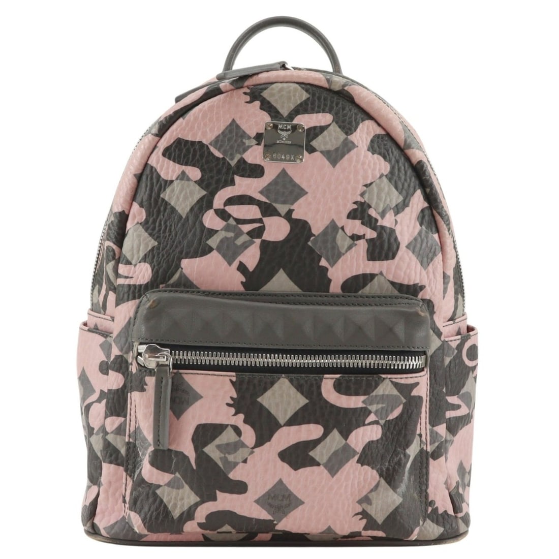 MCM Studded Backpack/Daypack, Camouflage Pattern, Calfskin, Pink, 2-way, A5 Size, Double Zipper,: --- Catalog ---Category: SizeWeight: 890g / 1.96lb.Handle Drop: 4.00cm / 1.57''Size (HxWxD): 32cm x 26cm x 13cm / 12.59'' x 10.23'' x 5.11''Strap Length: 66cm - 82cm / 25.98'' - 32.28''Category: Desig