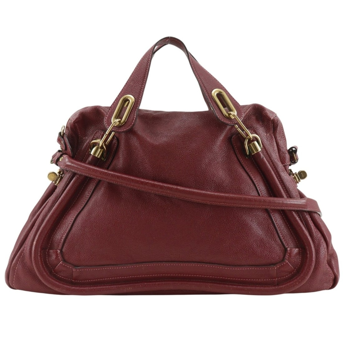 Chloé Chloe Paraty Handbag/Shoulder Bag, 2-Way, Calfskin, Red, A4 Size, Women's: --- Catalog ---Category: SizeWeight: 1.23kg / 2.71lb.Strap Drop: 39cm / 15.35''Handle Drop: 9.00cm / 3.54''Size (HxWxD): 29cm x 44cm x 8cm / 11.41'' x 17.32'' x 3.14''Category: DesignType: HandbagColo