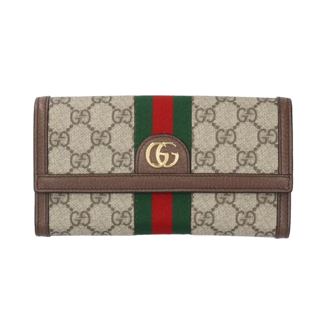 Gucci GG Continental Wallet, Sherry Line Long Supreme Canvas 523153, Women's GUCCI (1 of 9)