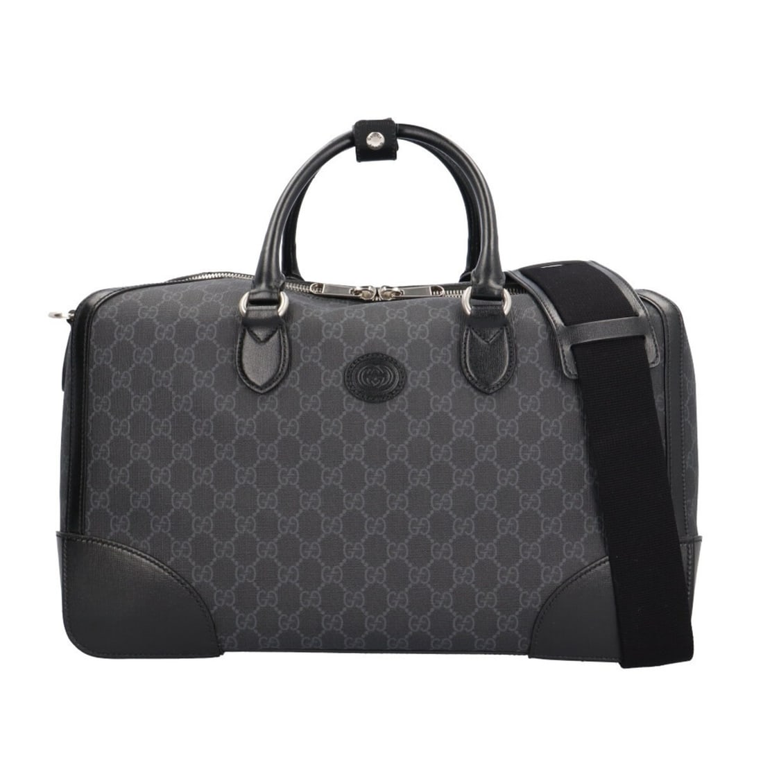 Gucci Interlocking G Duffle Bag, Boston GG Supreme Canvas 696014, Black, Men's/Women's, GUCCI 2-way (1 of 9)
