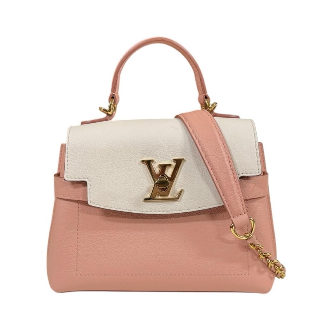 Louis Vuitton Lockme Eva MINI Shoulder Bag, Leather M22626 Pink, Women's, LOUIS VUITTON, 2-way: --- Catalog ---Category: SizeSize (HxWxD): 16cm x 21cm x 9.5cm / 6.29'' x 8.26'' x 3.74''Category: DesignType: Shoulder bagColor: Off-white, Or, PinkGender: WomenMaterial: Leather Category: GeneralMPN