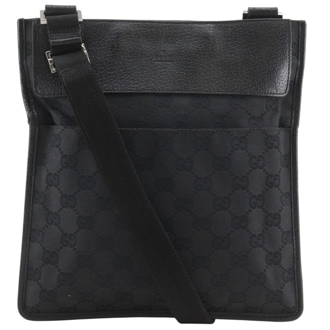 Gucci GUCCI Shoulder Bag 27639 GG Canvas Black Velcro Unisex (1 of 17)