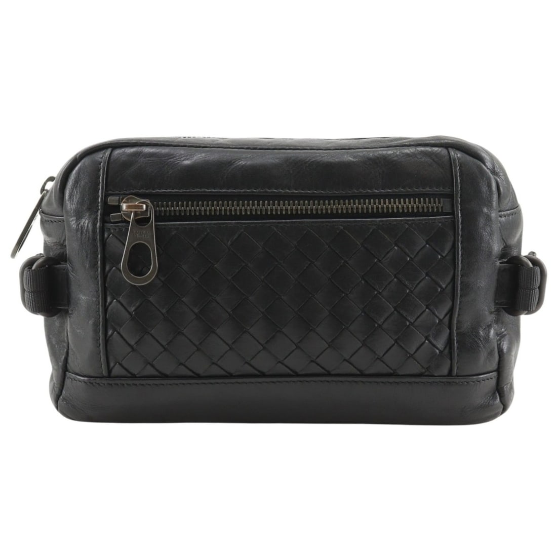 Bottega Veneta Intrecciato Waist Bag/Belt Bag, Calfskin, Black, Men's: --- Catalog ---Category: SizeWeight: 370g / 13.05oz.Size (HxWxD): 13cm x 20cm x 6cm / 5.11'' x 7.87'' x 2.36''Strap Length: 72cm - 103cm / 28.34'' - 40.55''Category: DesignType: Fanny packColor: Black