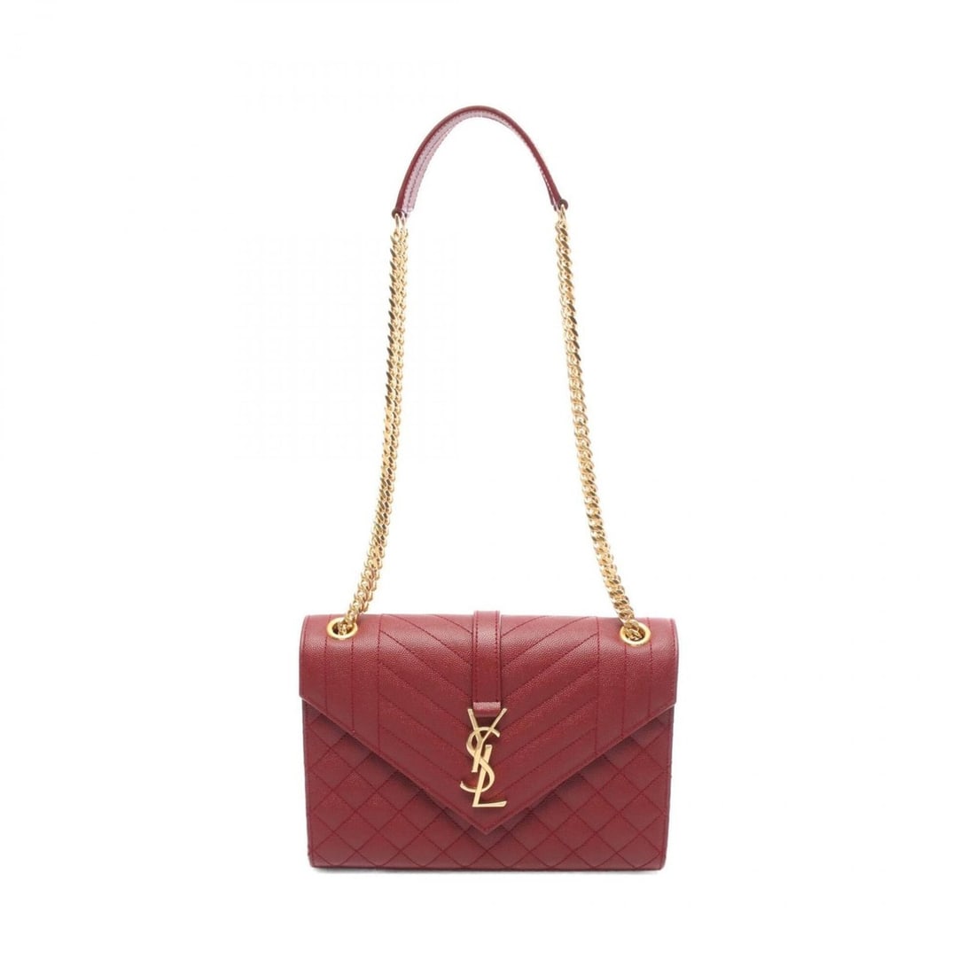 Yves Saint Laurent Saint Laurent Paris Envelope Medium Shoulder Bag/Handbag, Leather, Women's, Red, (1 of 6)