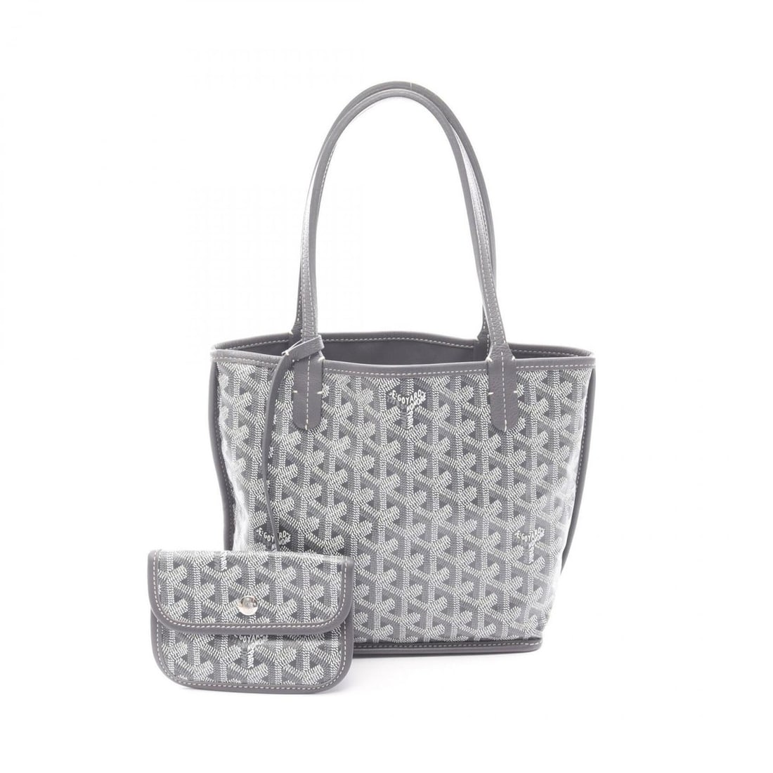 Goyard ANJCROMINCG51TY51P Reversible Mini Pouch Tote Bag Handbag Coated Canvas Leather Women's Gray (1 of 14)