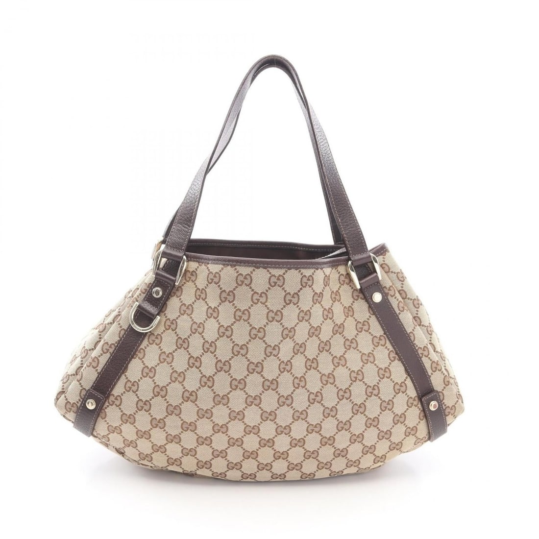 Gucci Abbey GG Canvas Shoulder Bag/Handbag, and Leather, Women's, Beige/Brown, 130736: --- Catalog ---Category: SizeSize (HxWxD): 25cm x 42cm x 11cm / 9.84'' x 16.53'' x 4.33''Category: DesignType: Handbag, Shoulder bagColor: Beige, BrownGender: WomenMaterial: Canvas , Leather Category: