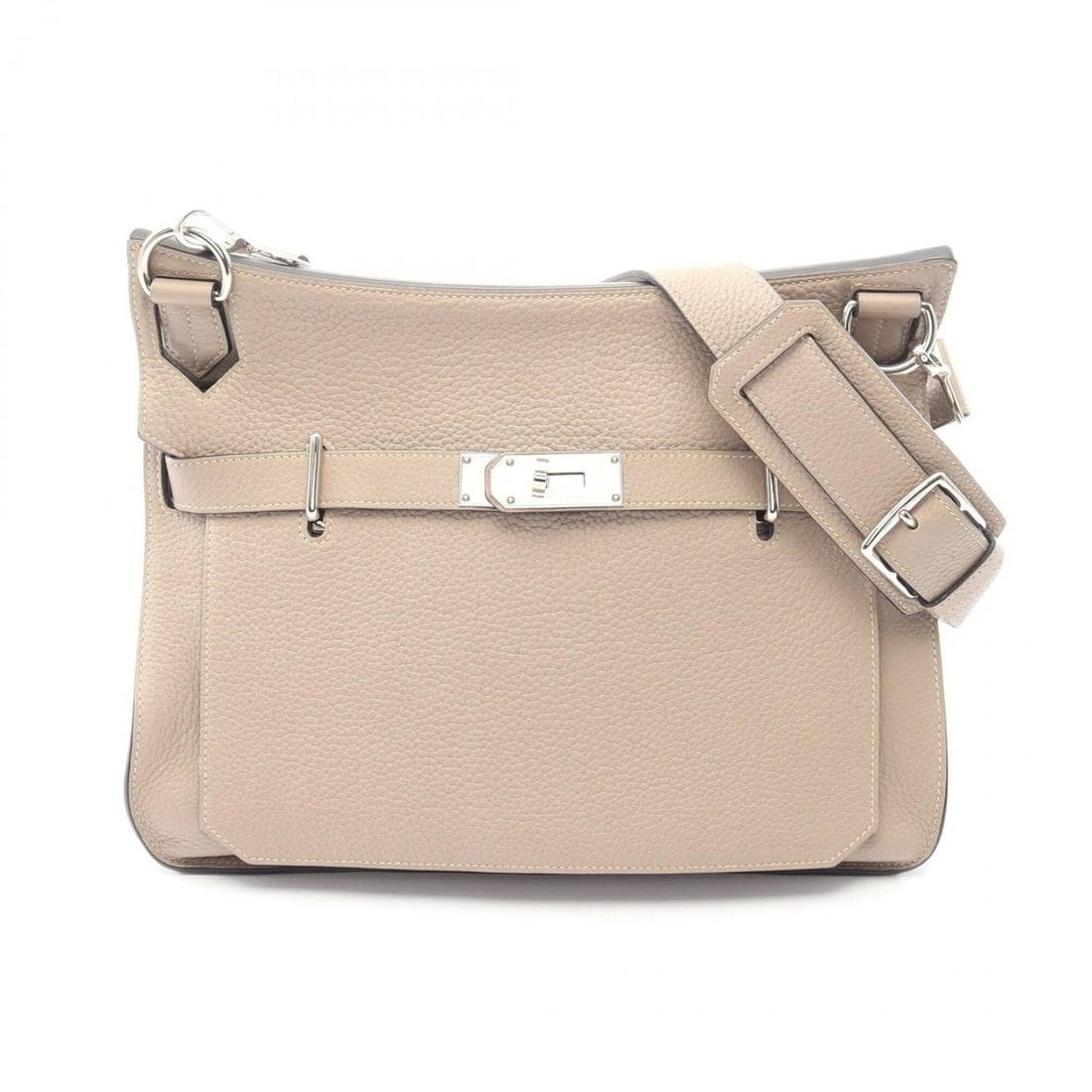 Hermes Jypsiere 34 Tourterelle Grey Shoulder Bag/Handbag, Taurillon Clemence Leather, Women's, Beige: --- Catalog ---Category: SizeSize (HxWxD): 27cm x 33.5cm x 14cm / 10.62'' x 13.18'' x 5.51''Category: DesignType: Handbag, Shoulder bagColor: BeigeGender: WomenMaterial: Taurillon clemence leather Cat