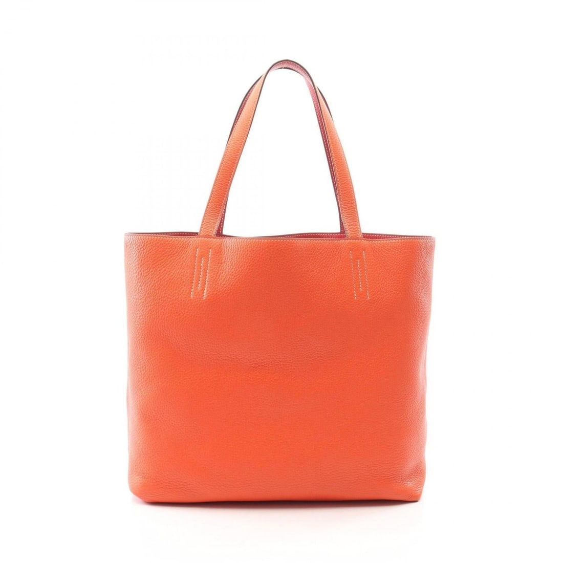 Hermes Double Sens 45 Rouge Casaque Reversible Tote Bag Handbag, Taurillon Clemence Leather,: --- Catalog ---Category: SizeSize (HxWxD): 34cm x 36cm x 12.5cm / 13.38'' x 14.17'' x 4.92''Category: DesignType: Handbag, Tote bagColor: Orange, Red colorGender: WomenMaterial: Taurillon clemence lea