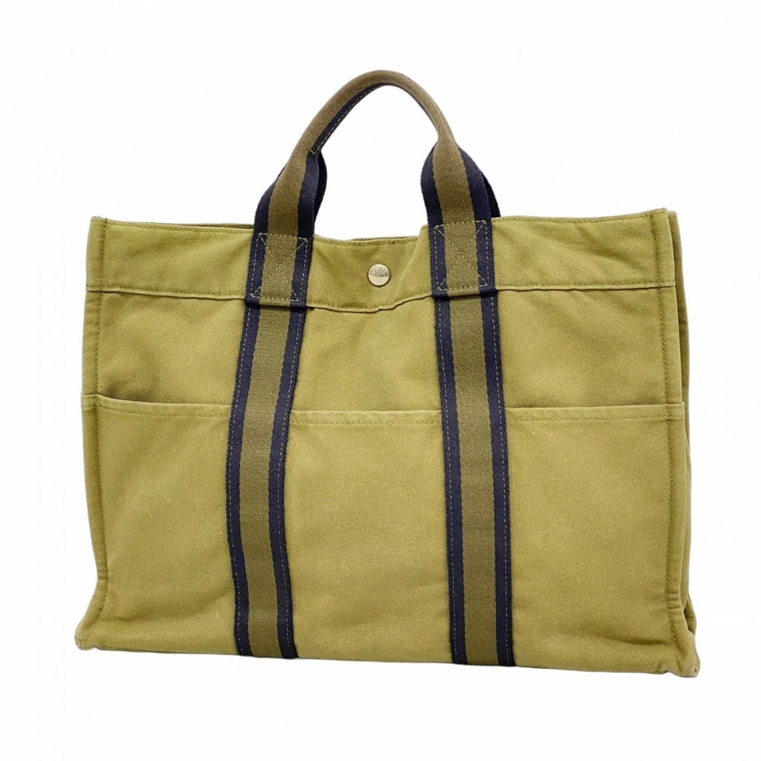 Hermes Fourre-Tout MM Canvas Tote Bag, Khaki, Men's & Women's: --- Catalog ---Category: SizeSize (HxWxD): 31cm x 42.5cm x 10cm / 12.2'' x 16.73'' x 3.93''Category: DesignType: Tote bagColor: KhakiGender: Men,WomenMaterial: Canvas Hardware Color: SilverCategory: G