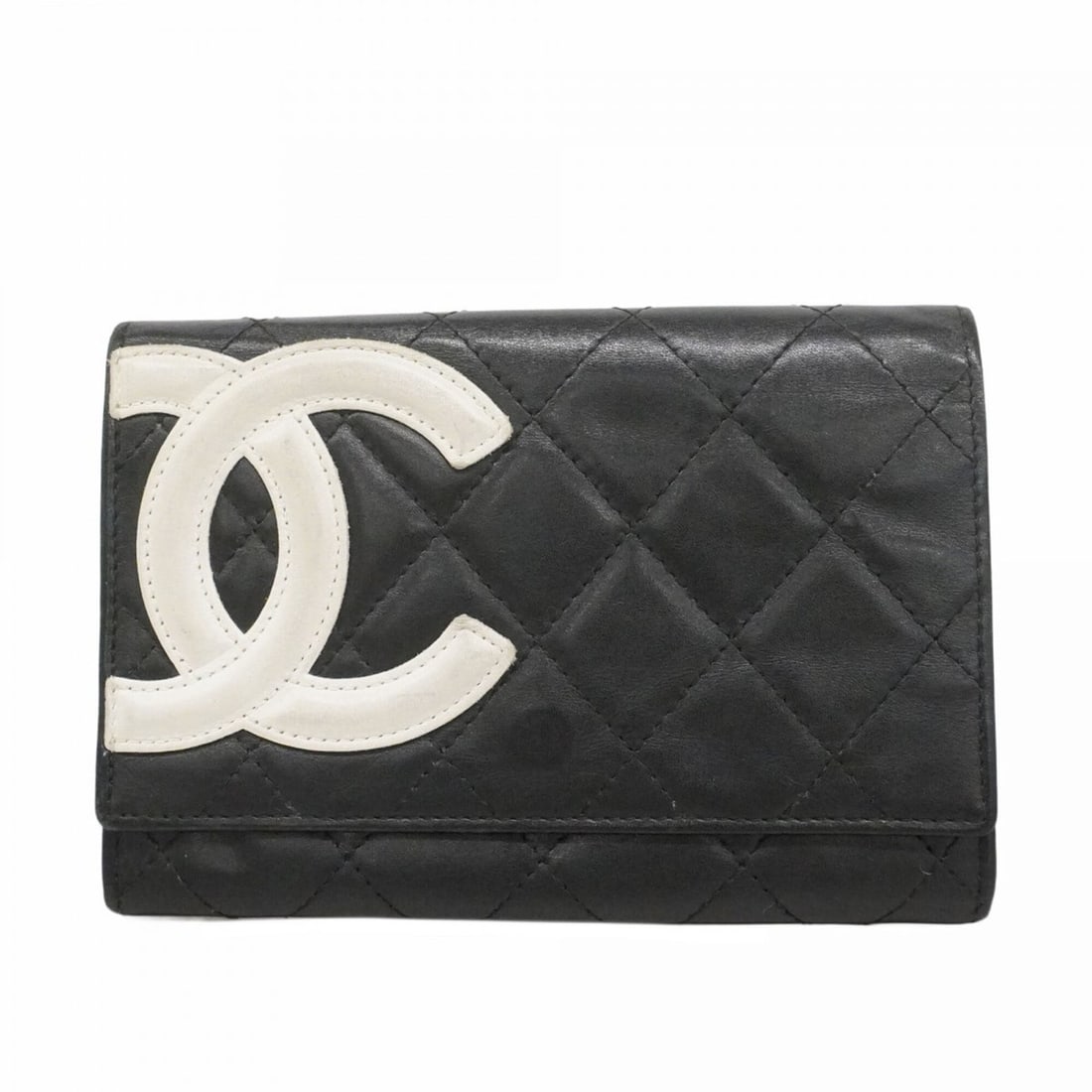 Chanel Cambon Lambskin Wallet, Black, Women's: --- Catalog ---Category: SizeSize (HxWxD): 11cm x 15cm x 2cm / 4.33'' x 5.9'' x 0.78''Category: DesignType: Wallet (bi-fold)Color: BlackGender: WomenMaterial: Leather Leather/Fur Type: LambskinCategor