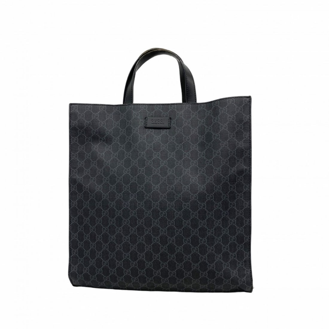Gucci GG Supreme Tote Bag 495559 Black Men's: --- Catalog ---Category: SizeSize (HxWxD): 38cm x 36cm x 7cm / 14.96'' x 14.17'' x 2.75''Category: DesignType: Tote bagColor: BlackGender: MenMaterial: PVC Hardware Color: SilverCategory: GeneralMPN: 