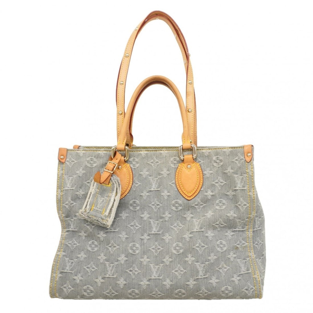 Louis Vuitton Monogram Denim OnTheGo MM Handbag M13189 Washed Grey 2-way bag for women: --- Catalog ---Category: SizeSize (HxWxD): 26.5cm x 34cm x 15cm / 10.43'' x 13.38'' x 5.9''Category: DesignType: HandbagColor: GrayGender: WomenCategory: GeneralMPN: M13189Brand: Louis Vuitton--- Item