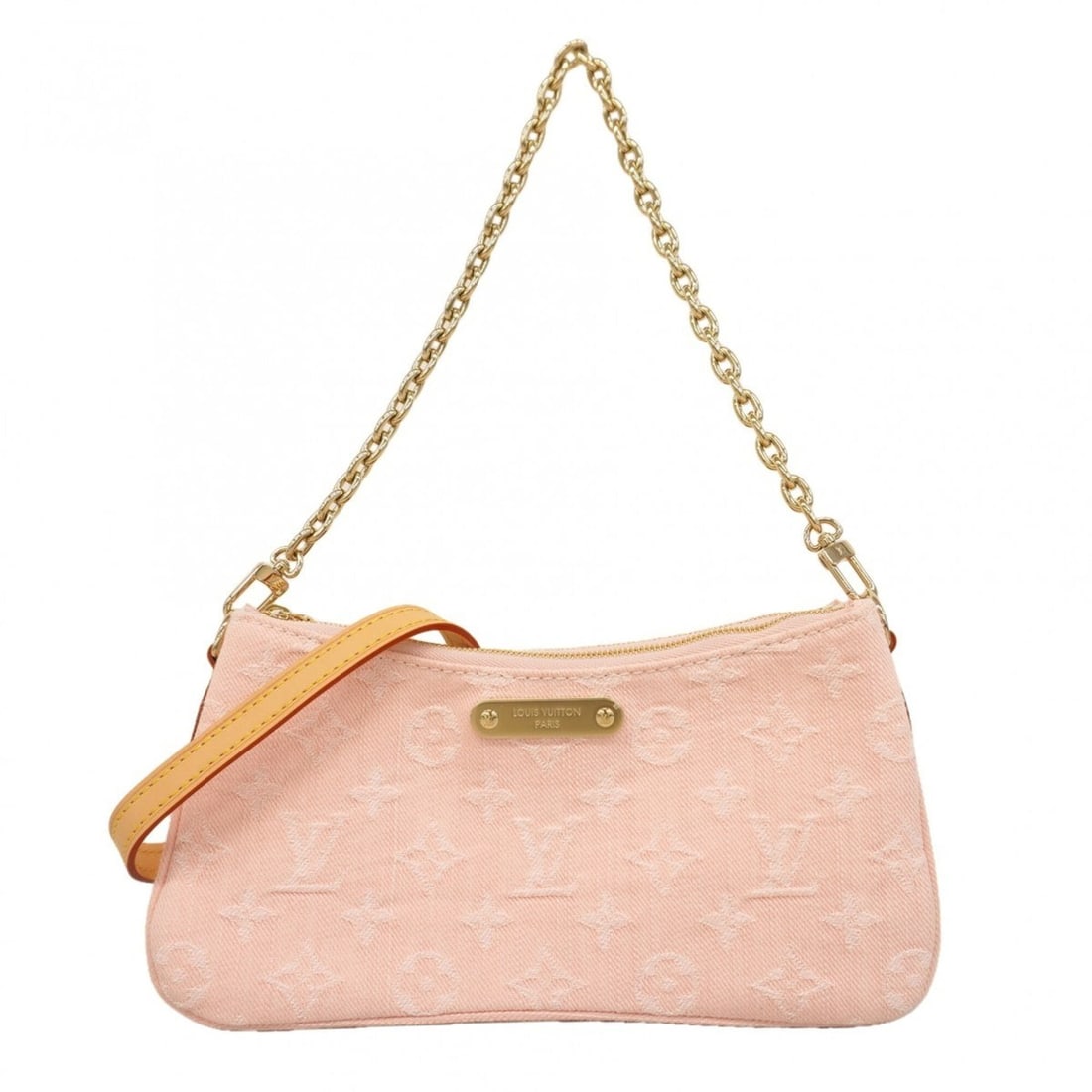 Louis Vuitton Monogram Denim Pochette Rive Handbag M14159 Washed Pink 2-way bag for women (1 of 9)