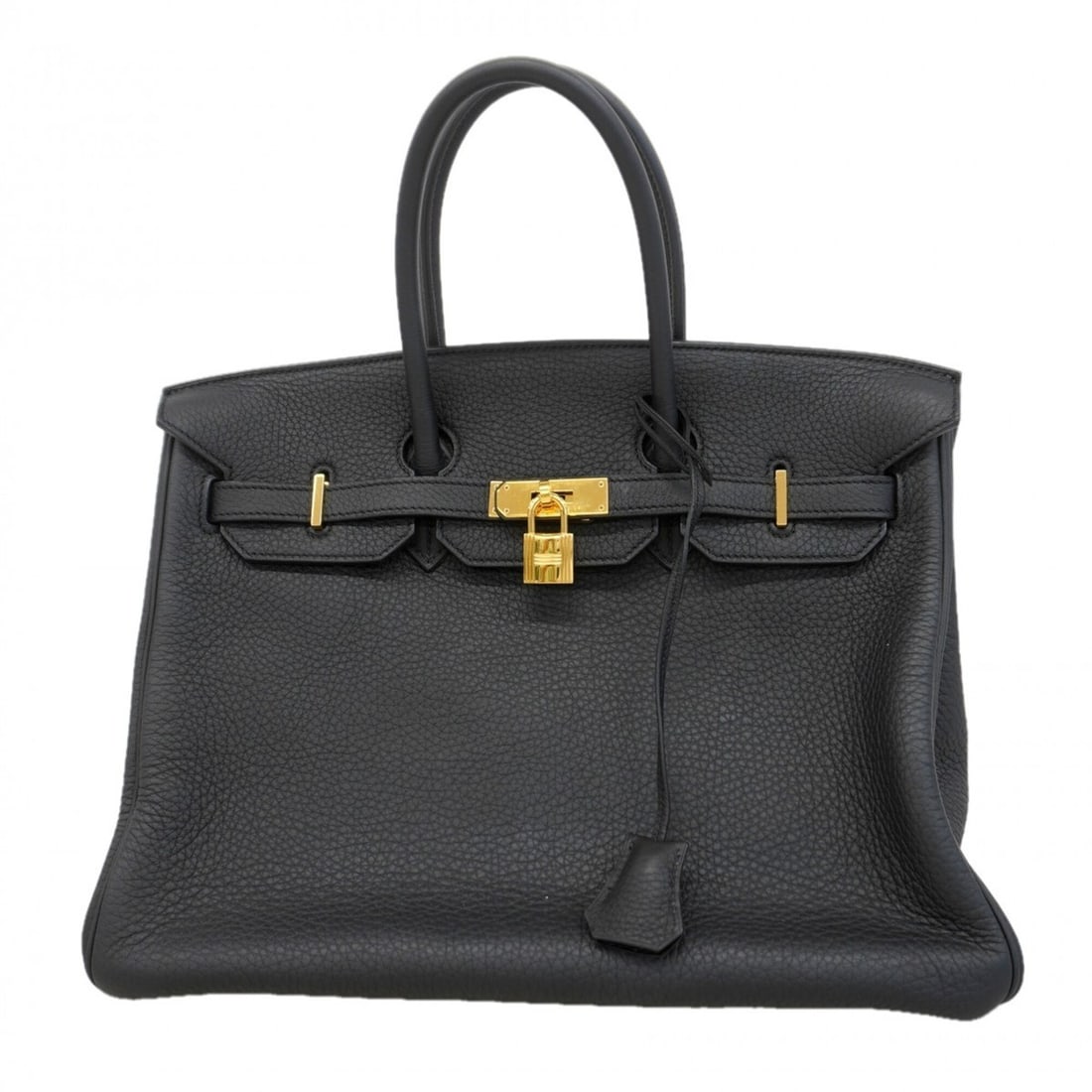 Hermes Birkin 35 handbag, Taurillon Clemence leather, black, ?O stamp, women's.: --- Catalog ---Category: SizeSize (HxWxD): 29cm x 35cm x 18cm / 11.41'' x 13.77'' x 7.08''Category: DesignType: HandbagColor: BlackGender: WomenMaterial: Taurillon clemence leather Hardware Color: Gol