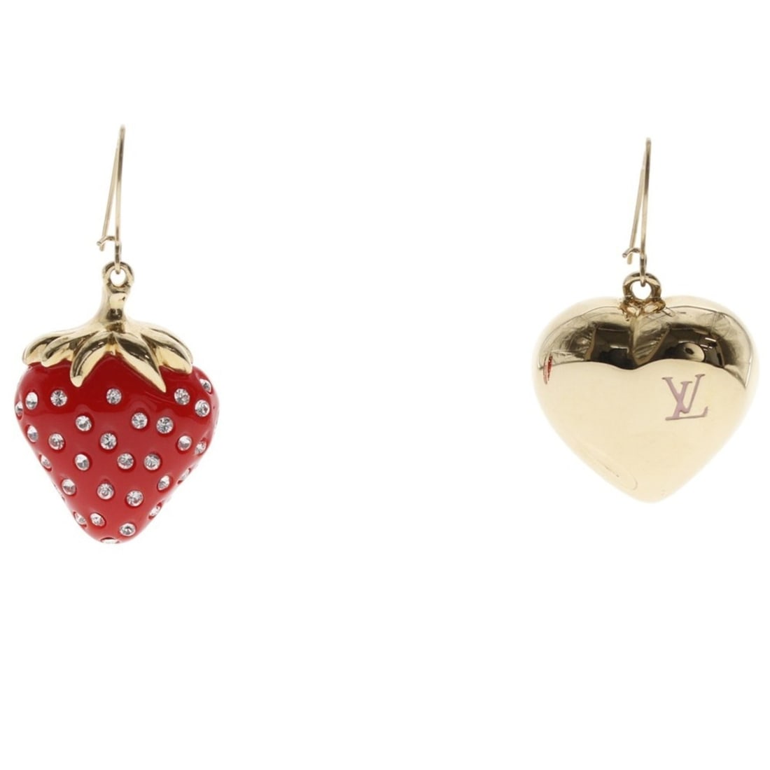 Louis Vuitton Boucles de Reilles Fraises Earrings, Strawberry Design, M64922, Resin with (1 of 8)