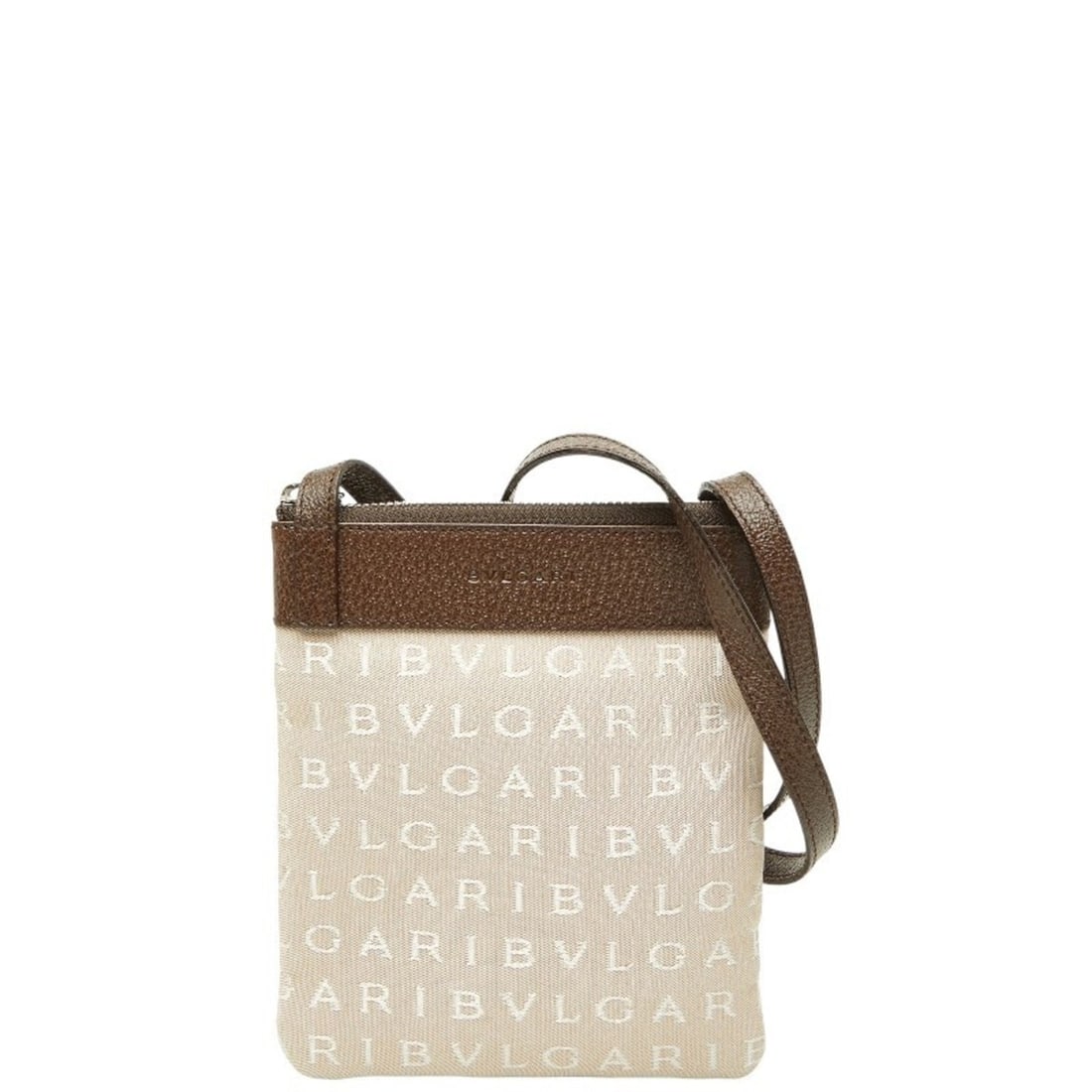 Bulgari Logomania Shoulder Bag Pochette Beige Brown Canvas Leather Women's BVLGARI: --- Catalog ---Category: SizeSize (HxWxD): 17cm x 14.5cm x 1cm / 6.69'' x 5.7'' x 0.39''Category: DesignType: Pochette, Shoulder bagColor: Beige brownGender: WomenMaterial: Canvas , Leather Category: 