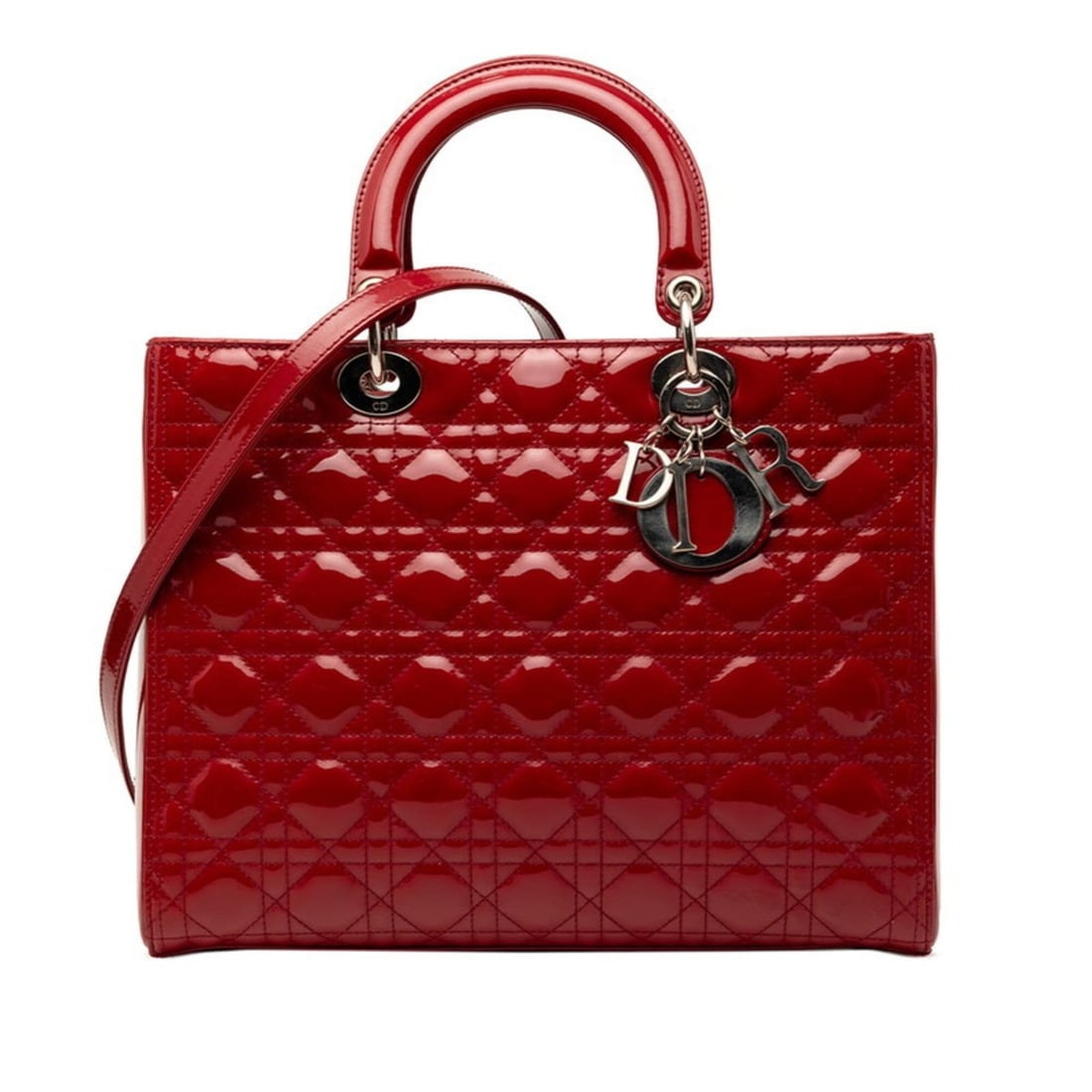 Christian Dior Dior Cannage Lady Handbag Shoulder Bag 2-Way Red Enamel Women's: --- Catalog ---Category: SizeSize (HxWxD): 25cm x 32cm x 12cm / 9.84'' x 12.59'' x 4.72''Category: DesignType: Handbag, Shoulder bagColor: Red colorGender: WomenCategory: GeneralBrand: Christian Dior-