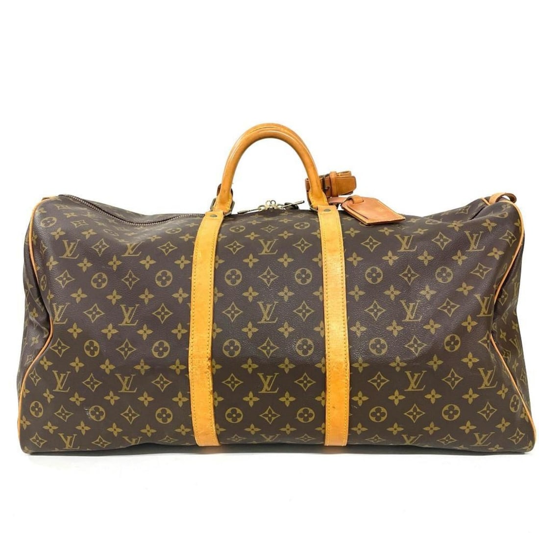 Louis Vuitton Keepall 60 Boston Bag, Monogram Canvas and Leather, M41422, Brown with Gold Hardware (1 of 9)