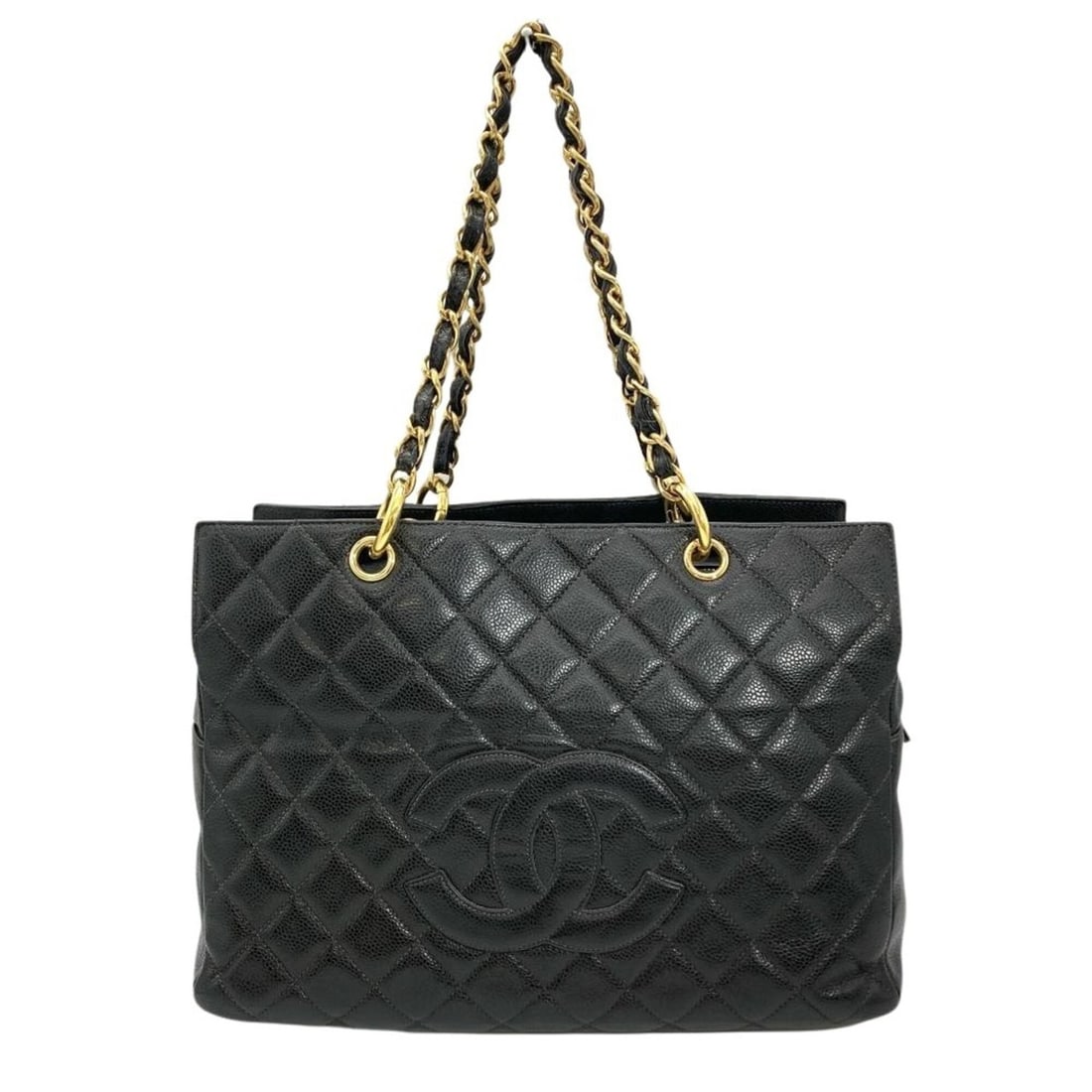 Chanel Matelassé Caviar Skin Chain Shoulder Bag, Black with Gold Hardware, Coco Mark, 7-digit: --- Catalog ---Category: SizeSize (HxWxD): 23cm x 35cm x 16.5cm / 9.05'' x 13.77'' x 6.49''Category: DesignType: Shoulder bagColor: BlackGender: WomenMaterial: Grained Calfskin Category: GeneralBrand: