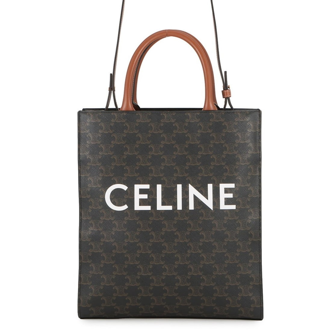 Celine Tote Bag Small Vertical Cabas Triomphe Leather 191542 CELINE 2-way Shoulder Handbag: --- Catalog ---Category: SizeSize (HxWxD): 32.5cm x 28cm x 8cm / 12.79'' x 11.02'' x 3.14''Category: DesignType: Handbag, Shoulder bag, Tote bagGender: WomenMaterial: Leather , PVC Hardware Color: Gol