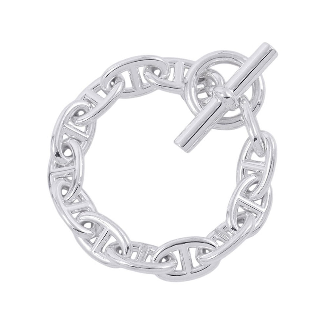 Hermes Chaine d'Ancre TGM Bracelet, 13 links, SV925 Silver. (HERMES d'Ancre): --- Catalog ---Category: SizeTotal Length: 25.5cm / 10.03''Category: DesignType: Charm braceletGender: WomenMaterial: Silver 925Category: GeneralBrand: HermesCountry of Origin: France--- Item List ---