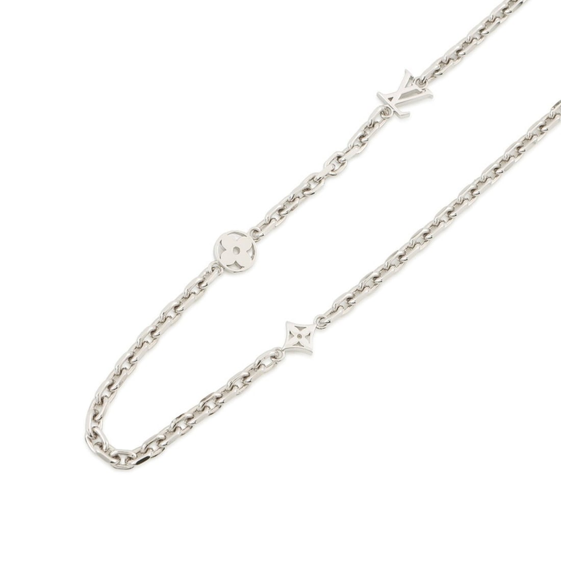 Louis Vuitton Necklace Chain LV Yours Metal M02739 LOUIS VUITTON Men's Monogram: --- Catalog ---Category: SizeNeck Circumference: 55 cm / 21.65''Category: DesignGender: MenMaterial: MetalNecklace Type: Neck chainCategory: GeneralLine: MonogramBrand: Louis VuittonCountry of Origin: