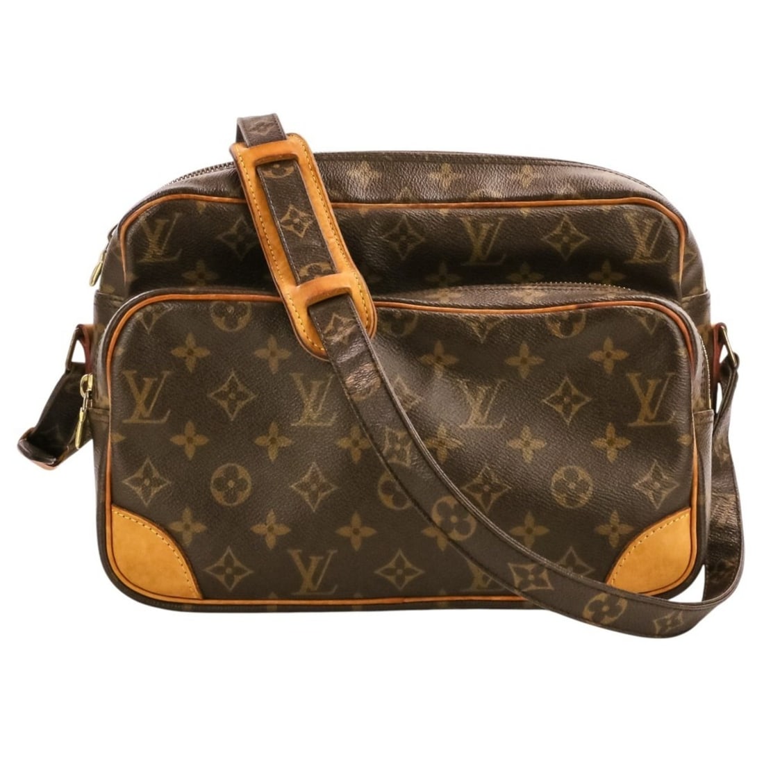 Louis Vuitton Monogram Nile Shoulder Bag M45244 Brown (Men's & Women's): --- Catalog ---Category: SizeSize (HxWxD): 20cm x 27.5cm x 12cm / 7.87'' x 10.82'' x 4.72''Category: DesignType: Shoulder bagColor: BrownGender: Men,WomenMaterial: Monogram , Canvas Category: GeneralB