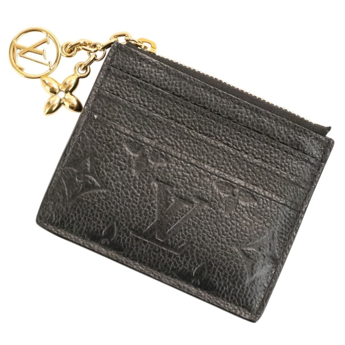 Louis Vuitton Monogram Empreinte Porte Cartes LV Charm Wallet/Coin Case/Card Case M82132 Black (1 of 11)