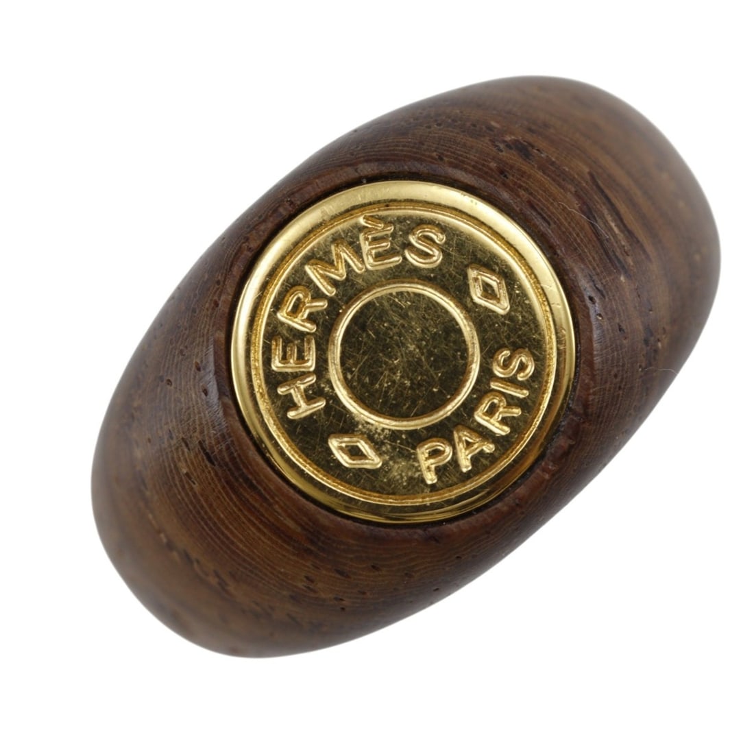 Hermes HERMES Sellier Ring, Size 13, Wood x Gold Plated, Brown, Approx. 5.4g, Women's: --- Catalog ---Category: SizeWeight: 5.4g / 0.19oz.JP Size: 13US Size: 6.5Inner Diameter: 17.00mm / 0.67''Category: DesignType: Band ringColor: BrownGender: WomenMaterial: Gold plating, WoodCategory: 
