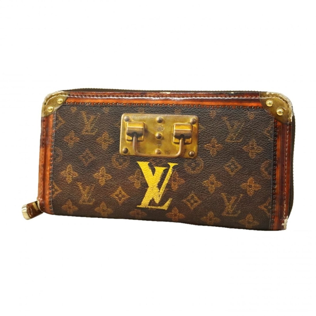 Louis Vuitton Monogram Trunk Time Zippy Wallet M52746 Brown Women's Long P2880675 (1 of 9)