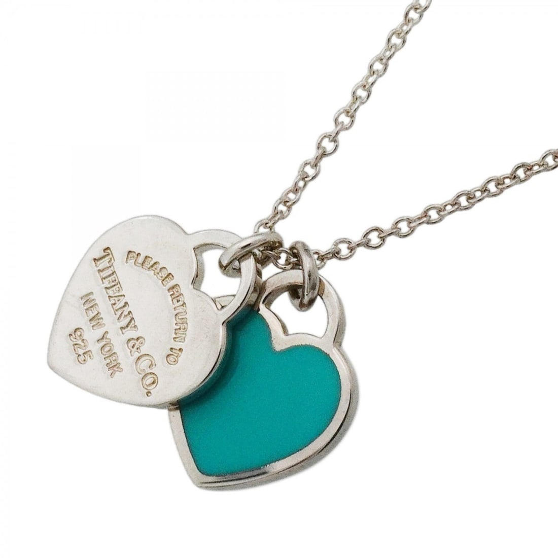 Tiffany & Co. Return to Heart Necklace, Sterling Silver 925, Blue, Women's: --- Catalog ---Category: SizePendant Size: 13.7mm x 13.4mm / 0.53'' x 0.52''Neck Circumference: 41 cm / 16.14''Category: DesignColor: BlueGender: WomenMaterial: Silver 925Necklace Type: NecklaceCatego