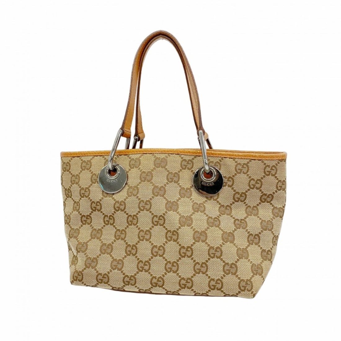 Gucci GG Canvas Handbag 120844 Beige Women's: --- Catalog ---Category: SizeSize (HxWxD): 16cm x 20cm x 11.5cm / 6.29'' x 7.87'' x 4.52''Category: DesignType: HandbagColor: BeigeGender: WomenMaterial: Canvas Hardware Color: SilverCategory: General