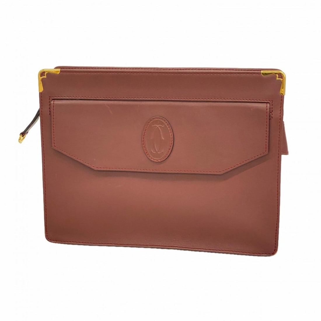 Cartier Must Leather Clutch Bag, Bordeaux, Men's (1 of 9)