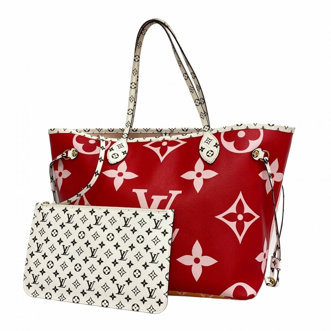 Louis Vuitton Monogram Giant Neverfull MM Tote Bag M44567 Pink Rouge (Women's): --- Catalog ---Category: SizeSize (HxWxD): 28cm x 31cm x 16cm / 11.02'' x 12.2'' x 6.29''Category: DesignType: Tote bagColor: Pink, RougeGender: WomenCategory: GeneralMPN: M44567Brand: Louis Vuitton--
