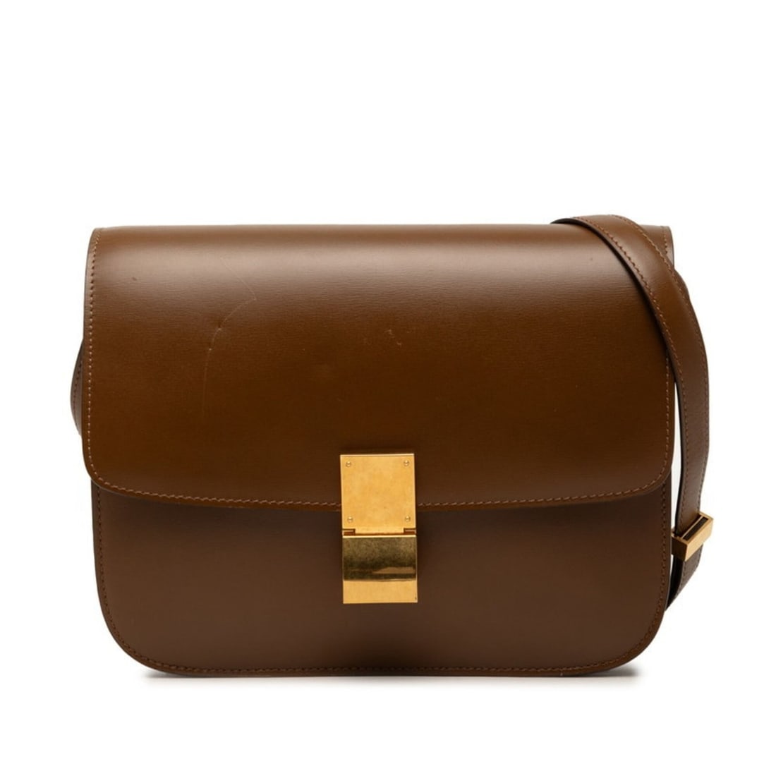 Celine Classic Box Medium Shoulder Bag, Brown Leather, Women's CELINE (1 of 7)