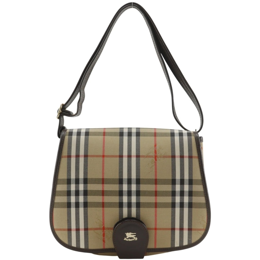 Burberry Nova Check Shoulder Bag, Canvas x Leather, Beige, Magnetic Closure, Women's (1 of 19)