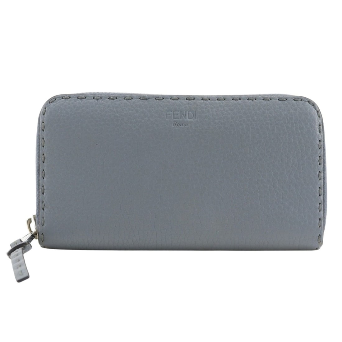 Fendi FENDI Round Zip Long Wallet Selleria 8M0374 Leather Light Blue Around Women's: --- Catalog ---Category: SizeWeight: 220g / 7.76oz.Size (HxWxD): 10.5cm x 19cm x 2.5cm / 4.13'' x 7.48'' x 0.98''Category: DesignType: Long wallet (bi-fold)Color: Light blueGender: WomenMaterial: Leat