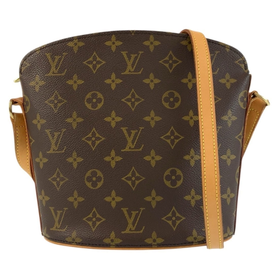 LOUIS VUITTON Louis Vuitton Monogram Druot Brown Gold Hardware Leather Shoulder Bag Pouch Women's: --- Catalog ---Category: SizeSize (HxWxD): 22cm x 24cm x 10cm / 8.66'' x 9.44'' x 3.93''Category: DesignType: Pochette, Shoulder bagColor: Brown, MonogramGender: WomenMaterial: Monogram Category: Gene