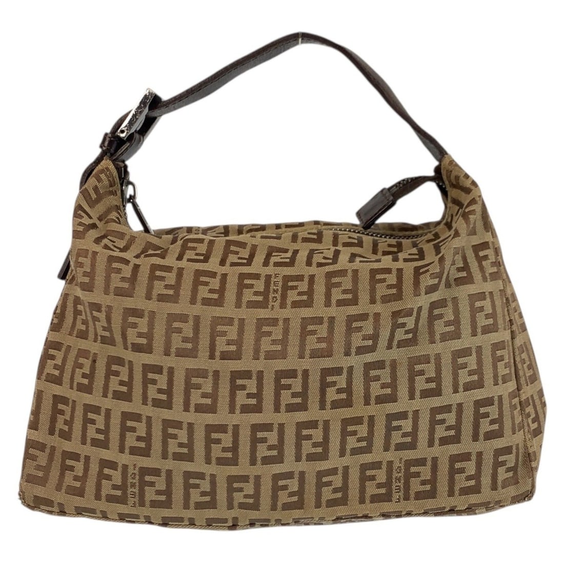 FENDI Zucchino Brown Beige Canvas Leather Handbag 8N0005 for Women: --- Catalog ---Category: SizeSize (HxWxD): 16cm x 23cm x 10cm / 6.29'' x 9.05'' x 3.93''Category: DesignType: HandbagColor: Beige, BrownGender: WomenMaterial: Canvas , Leather Category: GeneralBrand: 