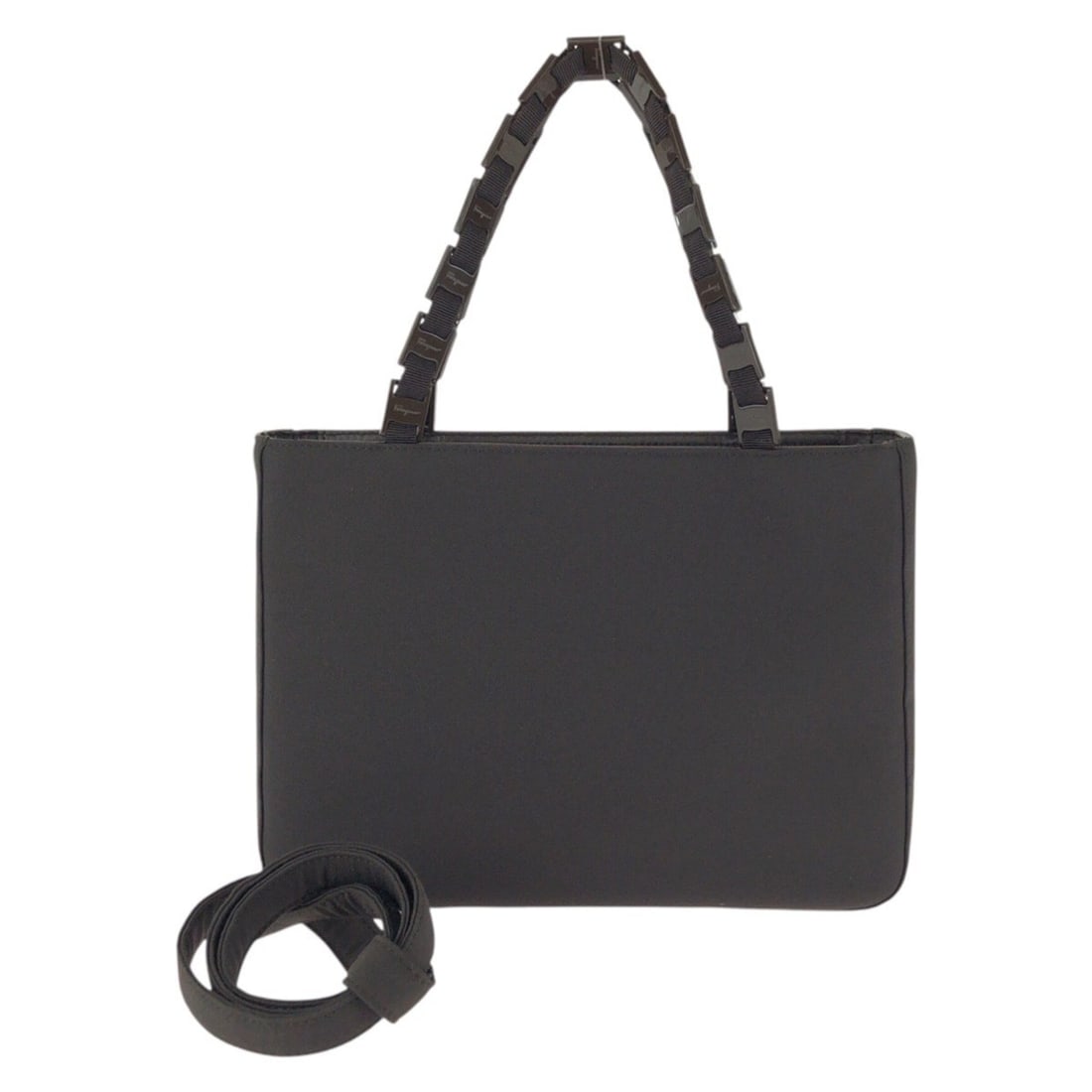 Salvatore Ferragamo Vara Chain 2-way Handbag/Shoulder Bag for Women, Brown with Silver Hardware,: --- Catalog ---Category: SizeSize (HxWxD): 18.5cm x 25cm x 7cm / 7.28'' x 9.84'' x 2.75''Category: DesignType: Handbag, Shoulder bagColor: BrownGender: WomenMaterial: Leather , Nylon Category: General