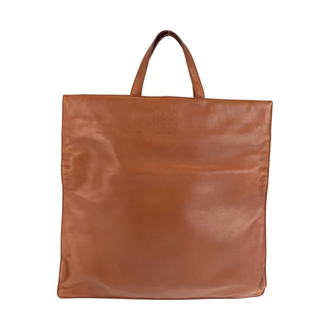 LOEWE Anagram Brown Camel Gold Hardware Leather Tote Bag Handbag for Women (1 of 10)