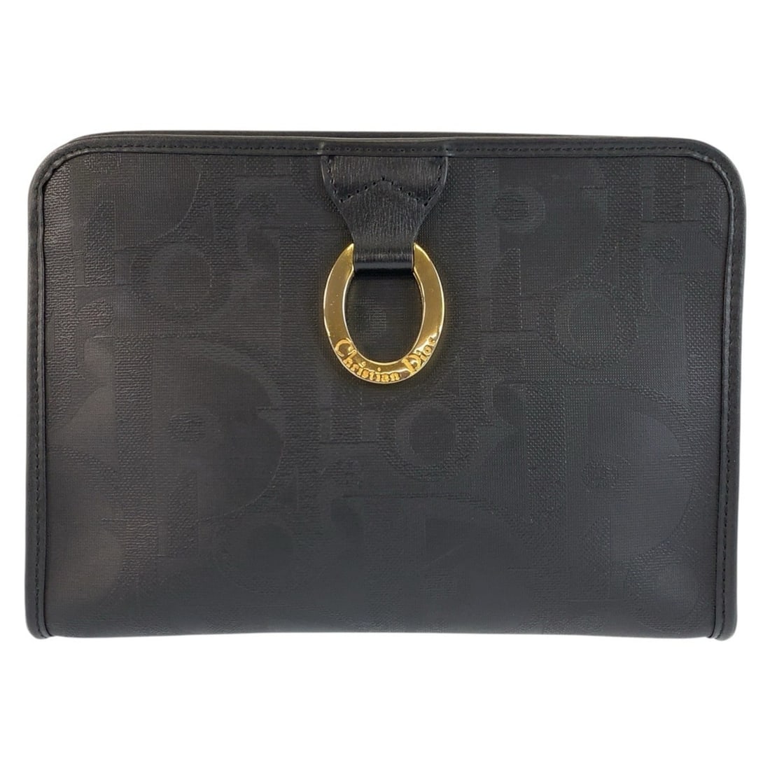 Christian Dior Trotter Oval Black Clutch Bag with Gold Hardware - Women's: --- Catalog ---Category: SizeSize (HxWxD): 18cm x 25cm x 7cm / 7.08'' x 9.84'' x 2.75''Category: DesignType: Clutch bagColor: BlackGender: WomenMaterial: PVC Category: GeneralBrand: Christian DiorCoun