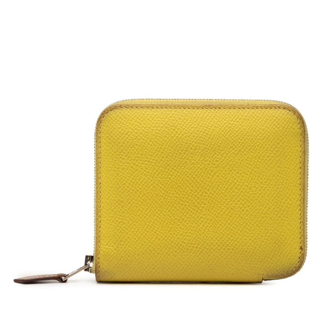 Hermes Azap Silk In Compact Wallet/Coin Case, Yellow, Veau Epsom Leather, Women's (1 of 7)