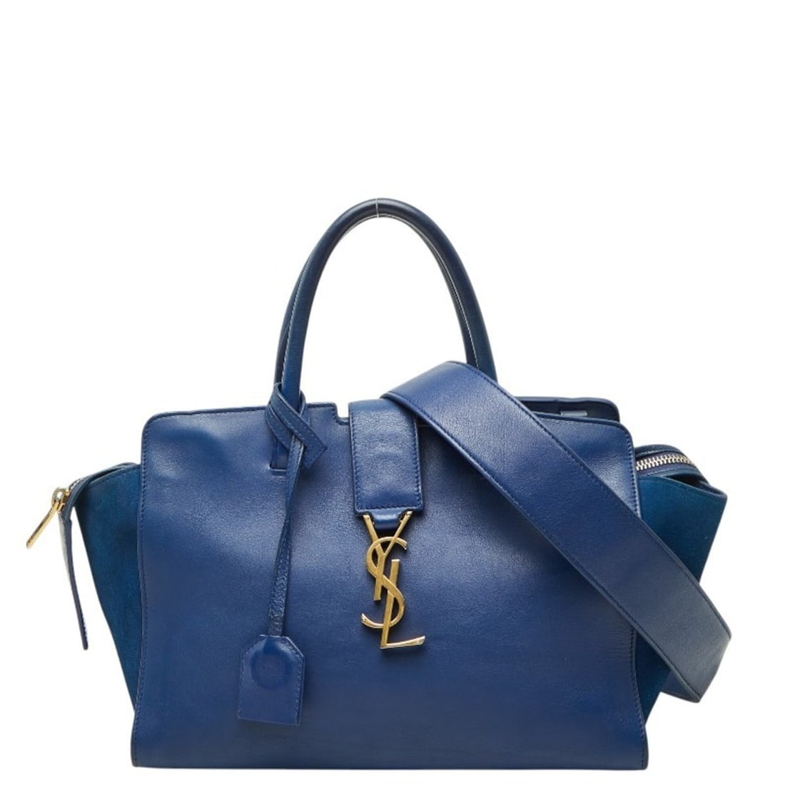 Saint Laurent YSL Logo Baby Downtown Cabas Handbag Shoulder Bag 2WAY 436834 Blue Leather Suede: --- Catalog ---Category: SizeSize (HxWxD): 18.5cm x 26cm x 12cm / 7.28'' x 10.23'' x 4.72''Category: DesignType: Handbag, Shoulder bagColor: BlueGender: WomenMaterial: Leather , Suede Category: Genera